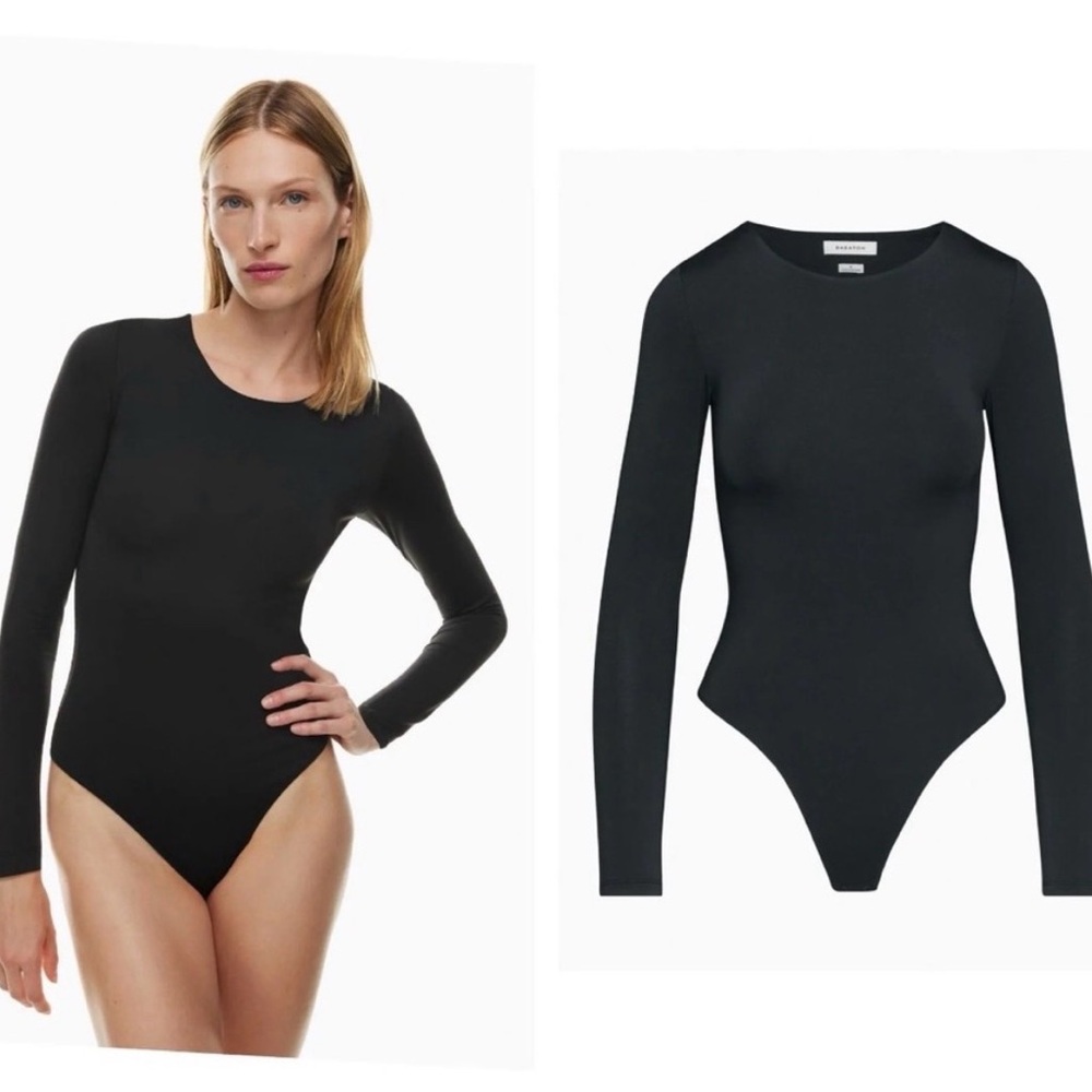 Aritzia Babaton Black Long Sleeve Bodysuit